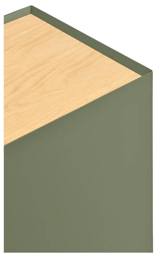 Zelená/v prírodnej farbe nízka komoda v dekore duba 165x78 cm Arista – Teulat