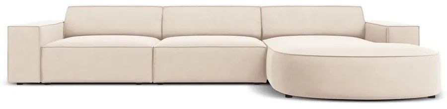 Béžová zamatová rohová pohovka (pravý roh) Jodie - Micadoni Home