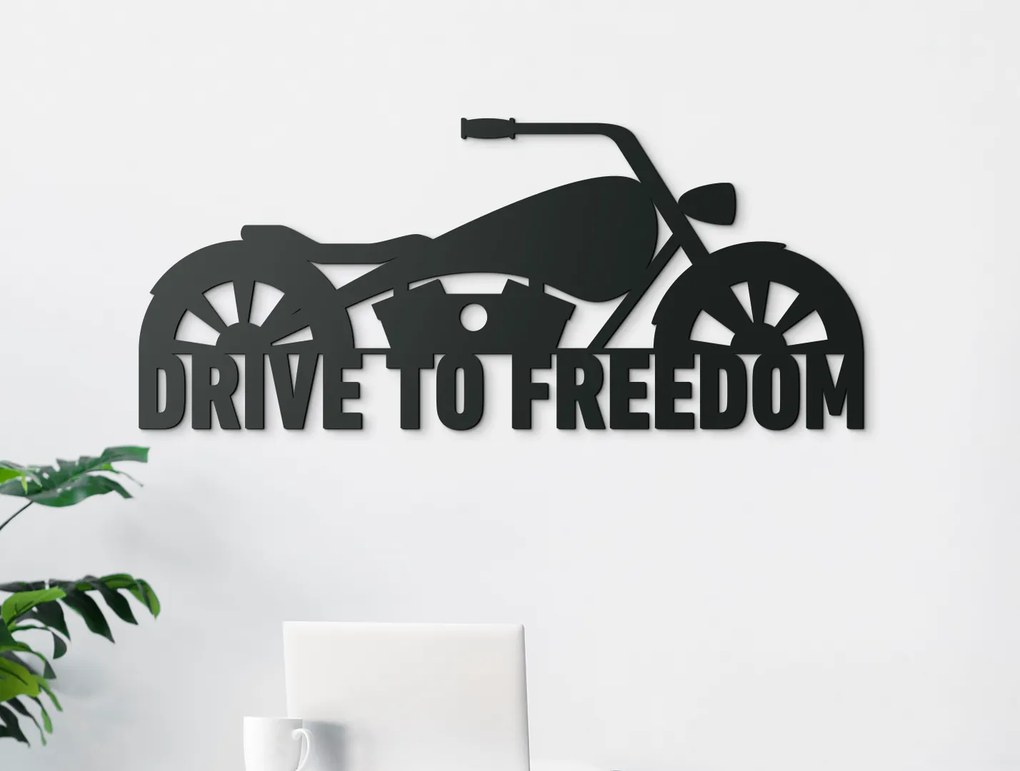 drevko Obraz Harley - Drive to freedom Rozmer obrazu: 28 x 65 cm, Farba dekorácie: Čierna