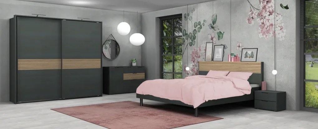 Set nočných stolíkov (2 ks) Rotterdam, grafit