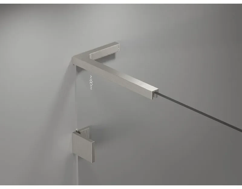 Mexen Lunar, L päťuholníkový sprchový kút naklápací doľava 80 x 80 cm, 8mm číre sklo, oceľový profil, 831L-080L-080P-97-00-L