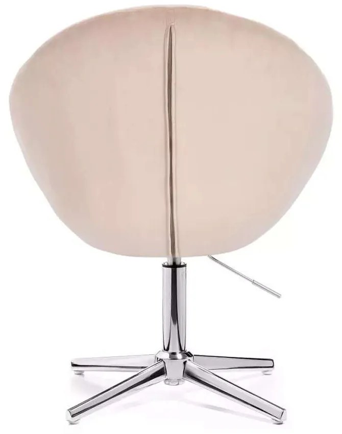 LuxuryForm DESIGN Kreslo VERA VELUR na striebornom kríži - latte