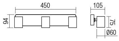Redo 04-474 - Bodové svietidlo CAMEO 3xGU10/35W/230V