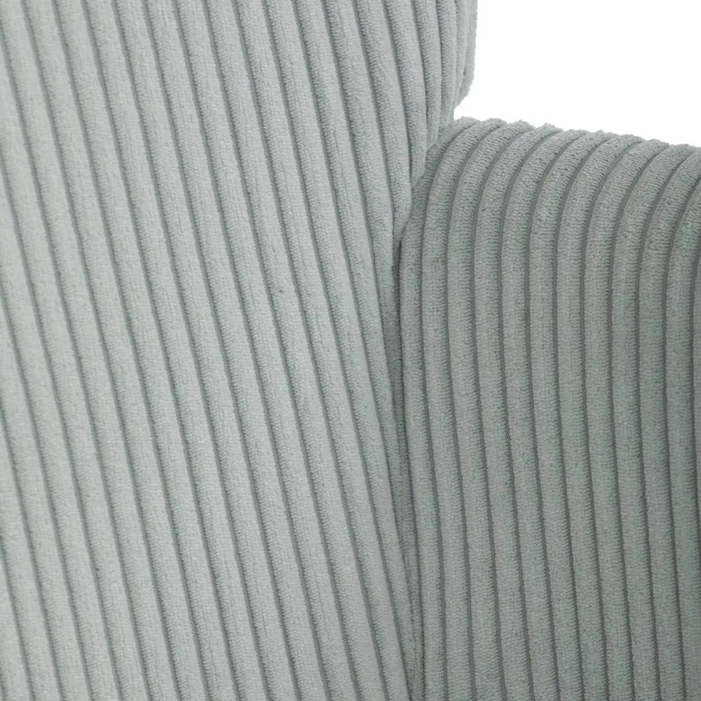 Relaxačné kreslo ušiak s taburetom ROYAL — kov, menčester, mentolová