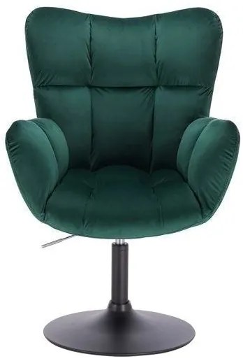 LuxuryForm DESIGN Otočné kreslo AURORA VELUR na čiernom tanieri - zelené