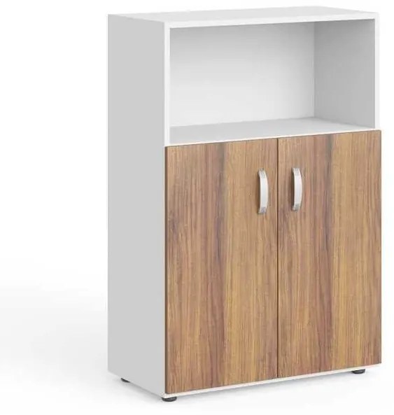 Stredná skriňa Manager 79,8 x 42,2 x 119,5 cm, orech warmia / biela
