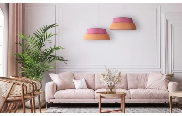 Duolla - Luster na lanku GALAXY 1xE27/40W/230V pr. 50 cm ružová