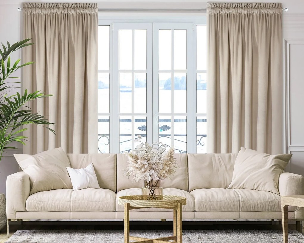 ZATEMŇOVACÍ ZÁVES NA KRÚŽKOCH MELANIE 140X250 CM BÉŽOVÁ