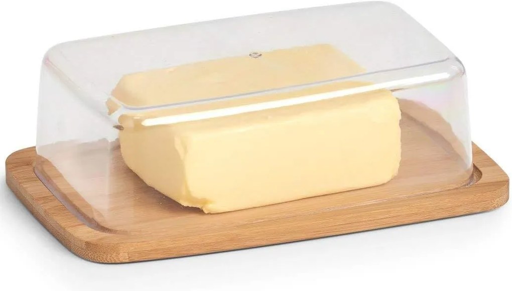 Dóza na maslo s bambusovým podnosom, maselnička, ZELLER