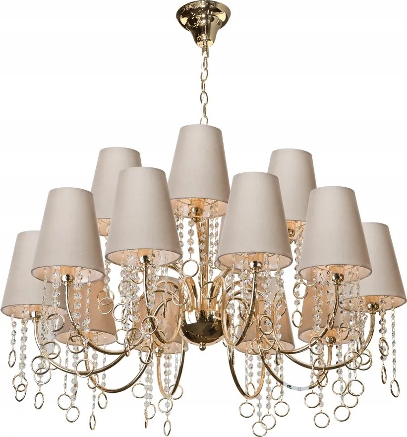 Závesná lampa Golden Ring 15 svetelných bodov