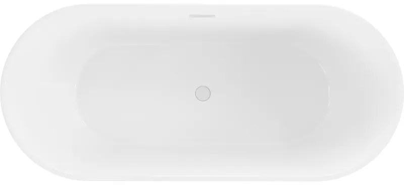 Mexen Flavia, voľne stojaca vaňa 160 x 75 cm, biela, biely prepad, 54031608000-20