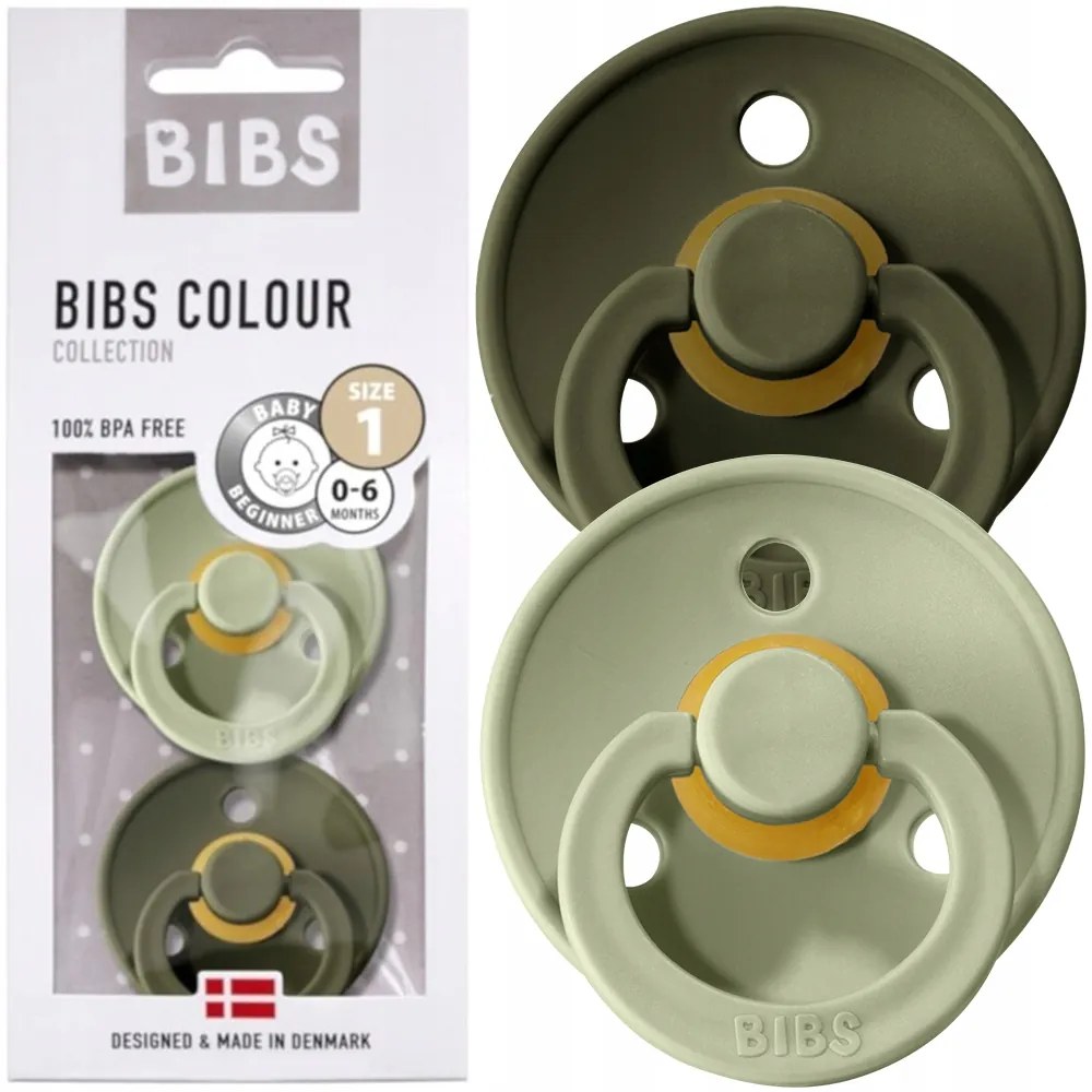 Kaučukové cumlíky BIBS Colour 0m+ 2ks Farba: zelená
