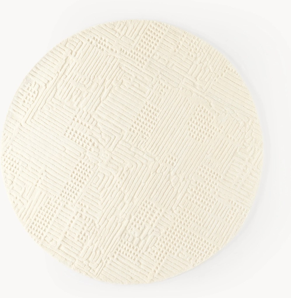 Okrúhly ručne tuftovaný vlnený koberec Merima