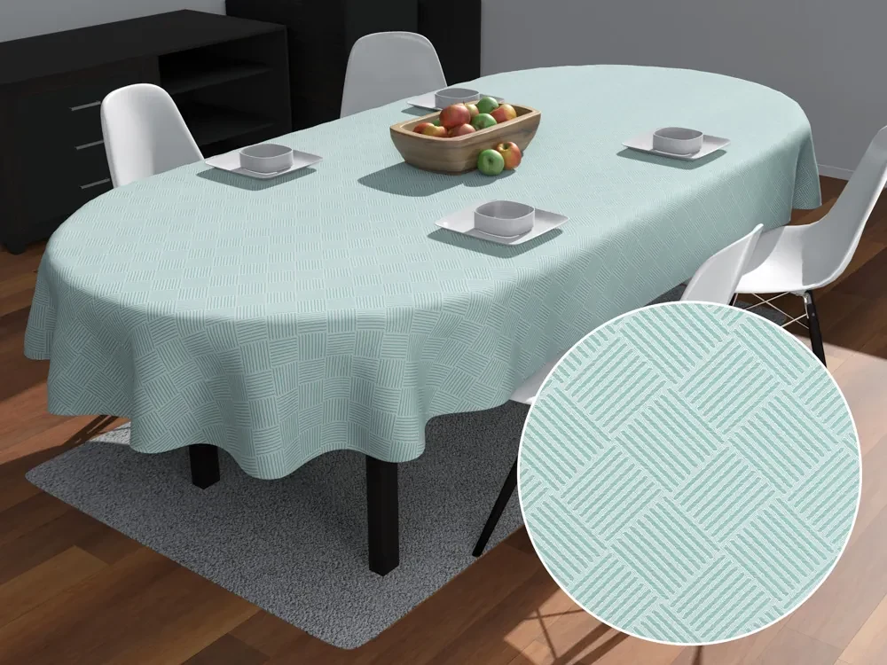 Biante Teflónový oválny obrus Milano TF-050 - svetlo mentolový 140x180 cm