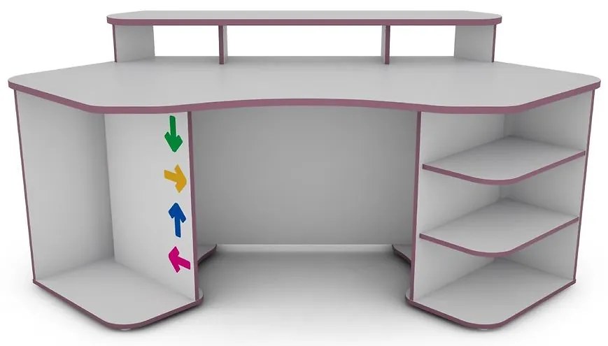 Písací stôl Matrix 2 bílá/fialový