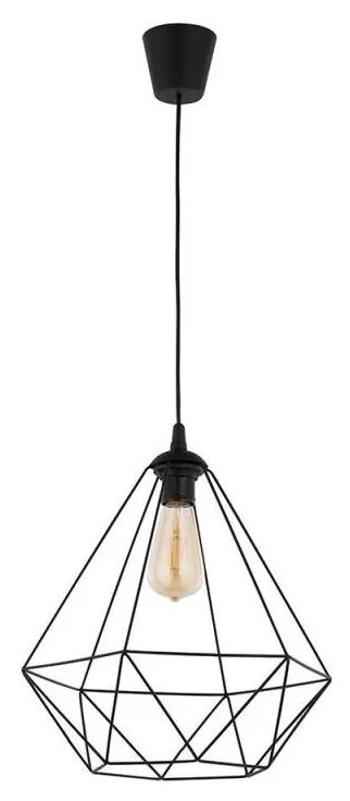 Luster na lanku DIAMOND 1xE27/60W/230V čierna