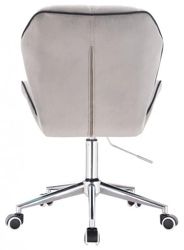 LuxuryForm DESIGN Stolička MILANO MAX VELUR na striebornej podstave s kolieskami - sivá