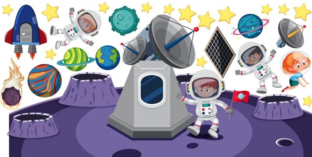 Samolepka na stenu pre malého astronauta 100 x 200 cm