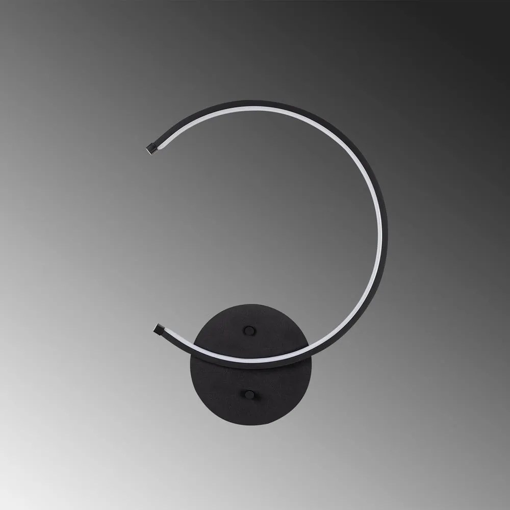 Čierne LED nástenné svietidlo ø 10 cm Moon – Opviq lights