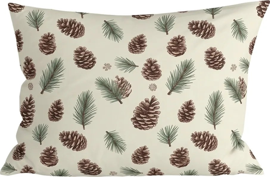 Bavlnená obliečka na vankúš PINE CONES 50x70 cm, farebný