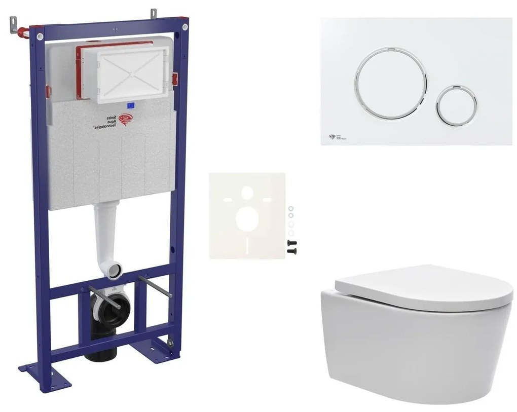 Cenovo zvýhodnený závesný WC set SAT do ľahkých stien / predstenová montáž + WC SAT Brevis SIKOSSBR70