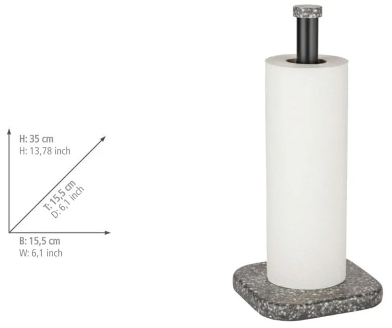 Sivý stojan na toaletný papier z polyresínu Tom Tailor T-Terrazzo – Wenko