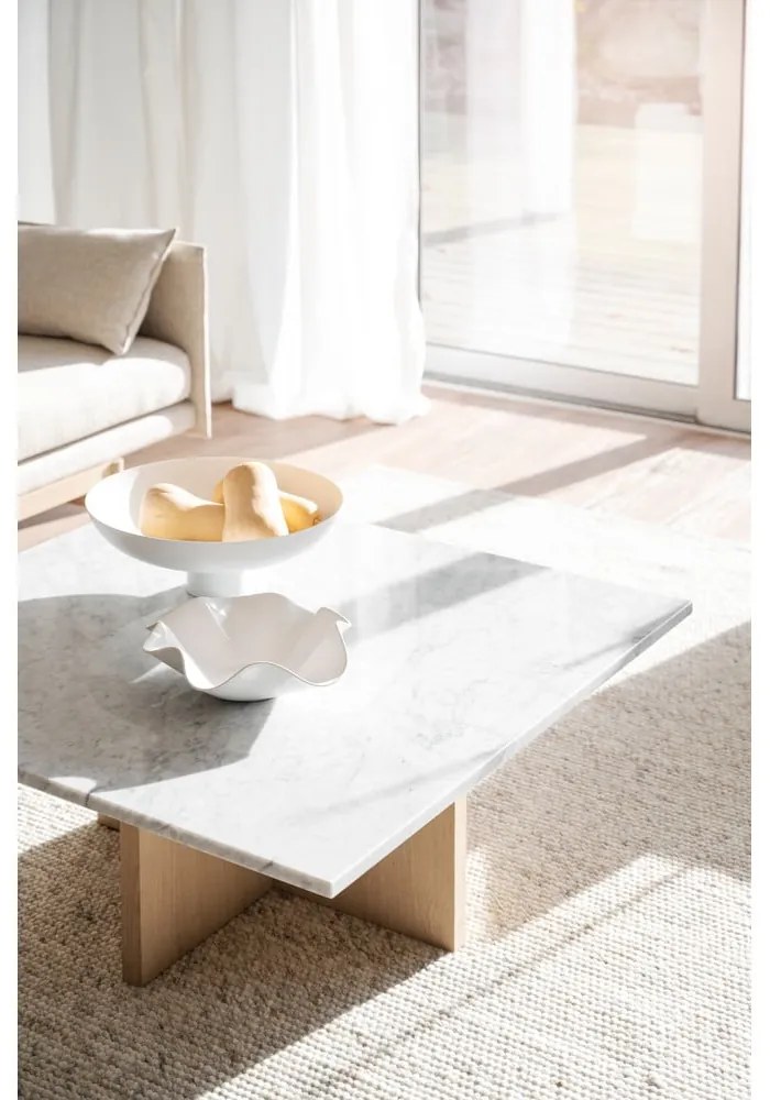 Biely mramorový konferenčný stolík 90x90 cm Brooksville - Rowico