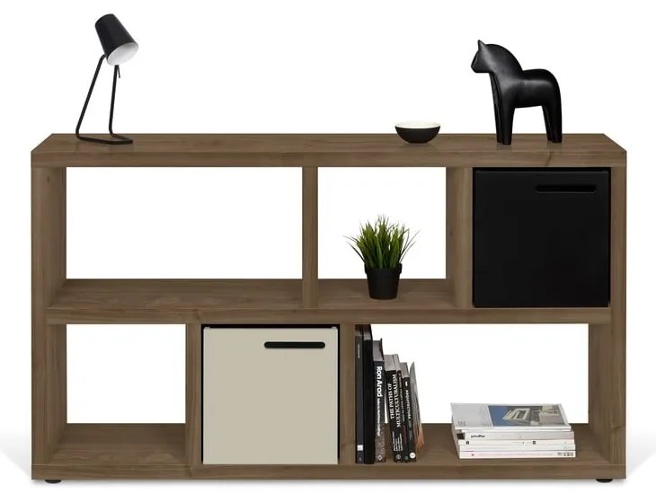 Hnedá knižnica v dekore orecha 150x83 cm Berlin – TemaHome