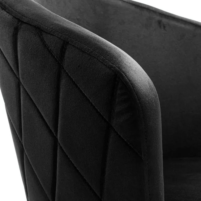 Jedálenská stolička HAMPTON zamatová, čierna