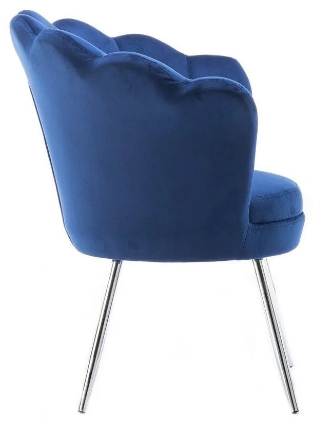 LuxuryForm DESIGN Kreslo FREY VELUR so striebornými nohami - modré