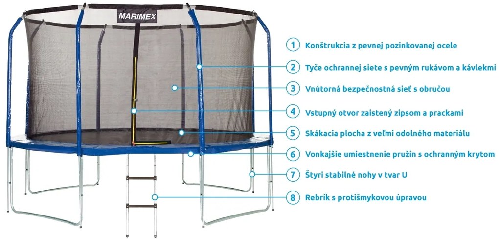 Marimex | Trampolína Marimex Standard 366 cm - zelená + vnútorná ochranná sieť + schodíky ZADARMO | 19000101