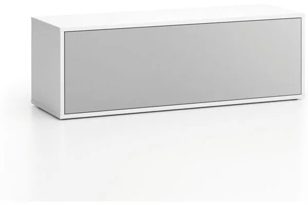 Nízka skrinka LAYERS, výklopná, 1200 x 400 x 394 mm, biela / sivá