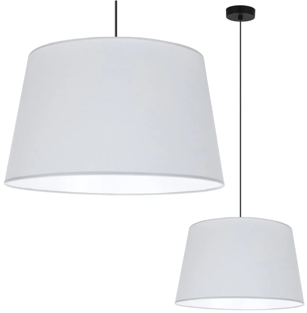 Závesné svietidlo Gaja, 1x svetlosivé textilné tienidlo, (fi 44cm), b