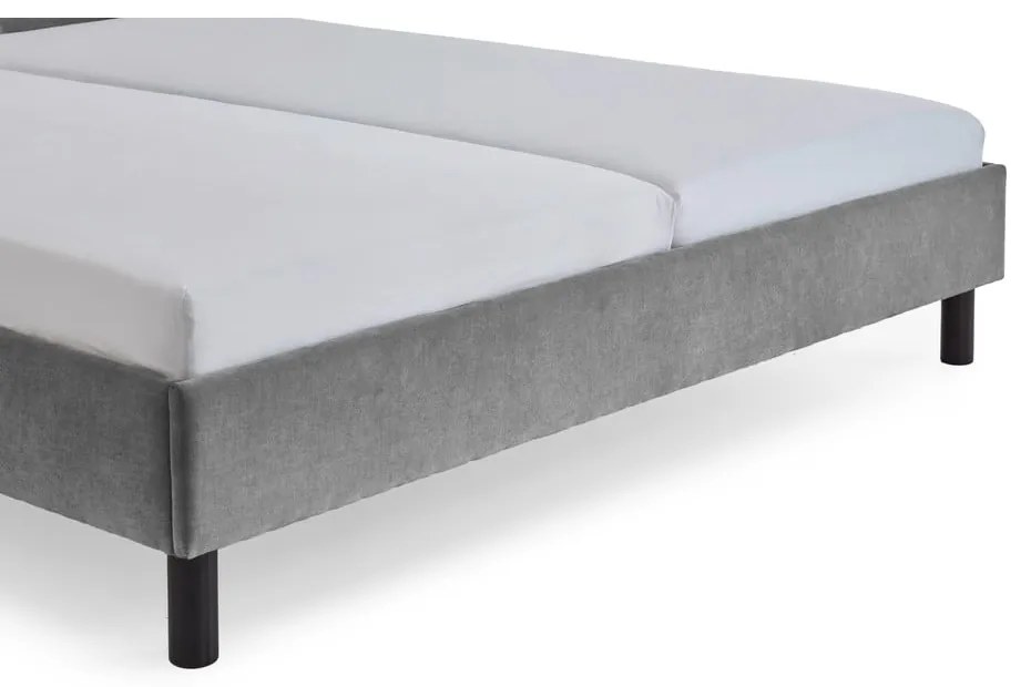 Sivá čalúnená dvojlôžková posteľ bez roštu 180x200 cm Joker – Meise Möbel