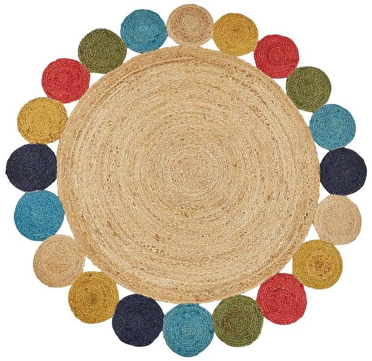 Okrúhly jutový koberec ø 140 cm viacfarebný VOSTAN Beliani