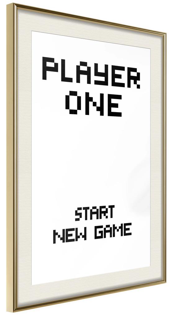 Artgeist Plagát - Start New Game [Poster] Veľkosť: 30x45, Verzia: Čierny rám s passe-partout