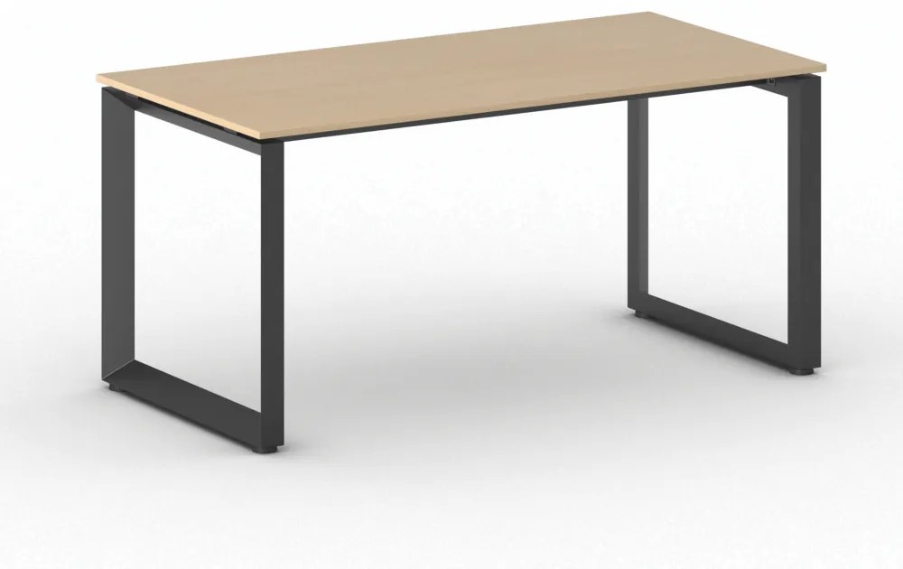Kancelársky stôl PRIMO INSPIRE, čierna podnož, 1600 x 800 mm, buk