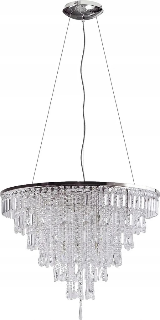 Krásna lampa s kaskádovým usporiadaním kryštálov do spálne Kalabria XL G9