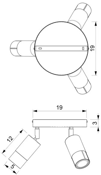 Bodové svietidlo LINK 3xGU10/8W/230V čierna/mosadz