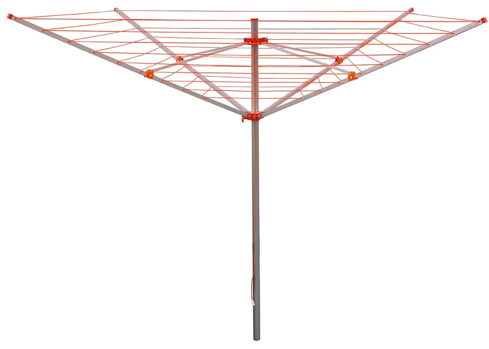 Erga Garden 5000, voľne stojaci 4-ramenný záhradný sušiak na bielizeň 200x200x195 cm, strieborná-červená, ERG-SEP-10SUSOGRGAR50