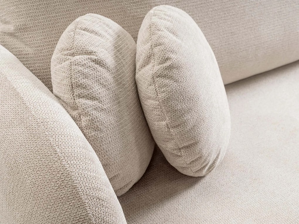 Rohová rozkladacia sedačka Olio - krémová Strana: Pravá