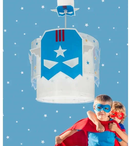 Dalber 61812 - Detský luster MODRÁ HERO 1xE27/15W/230V