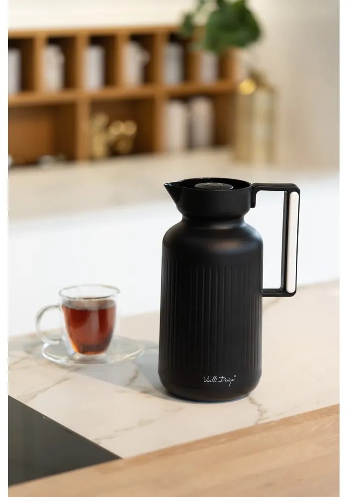 Matne čierna termoska 1 l Lungo – Vialli Design