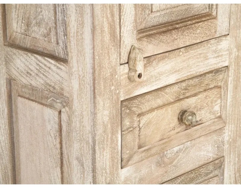 furniture-nabytek.cz - Masívna vysoká komoda do koupelne Patina z mangového dreva, lakovaná, prírodná – 48×33×130 cm