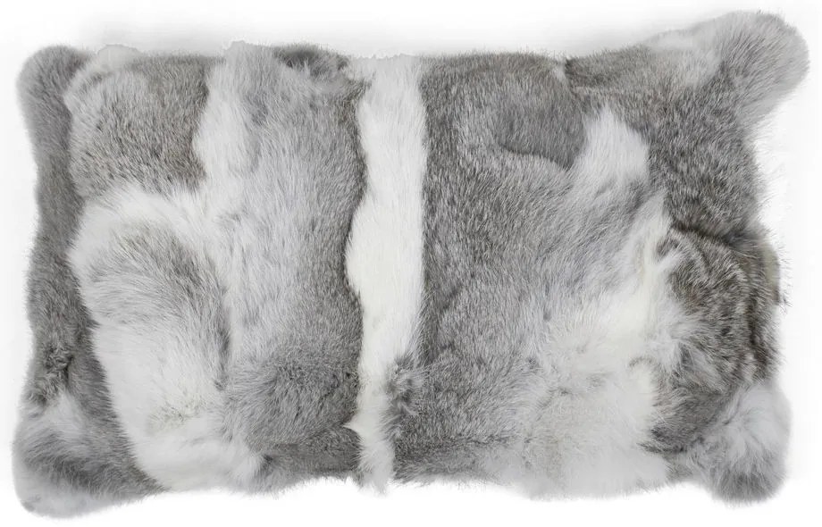 Vankúš z králičie kože Rabbi šedá mix - 50*30*10cm