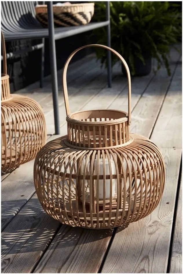 Súprava 2 bambusových lampášov Hübsch Bamboo