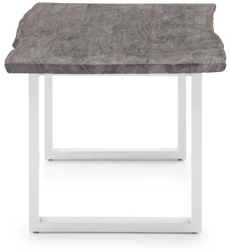 furniture-nabytek.cz - Masivní jídelní stůl Bullwer z akácie a kovu, šedo-bílý, lakovaný – 230×100 cm