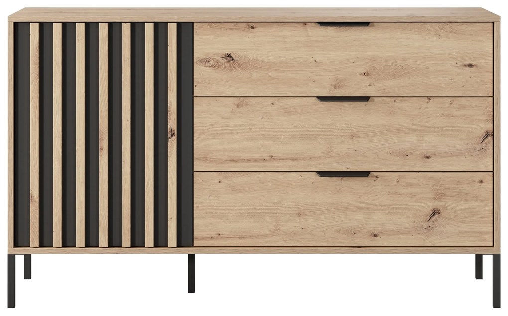 Komoda Tallin 138 (dub artisan + antracit). Akcia -20%. Vlastná spoľahlivá doprava až k Vám domov. 1071400
