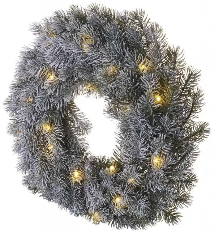 EMOS LED adventný zasnežený veniec 40 cm DCTW15