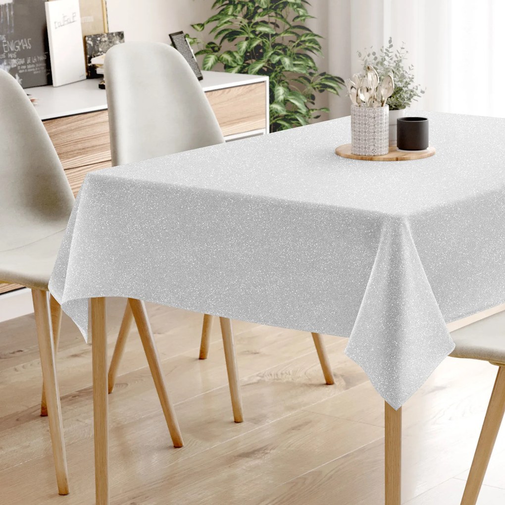 Goldea hranatý obrus - strieborný s trblietkami 50 x 100 cm